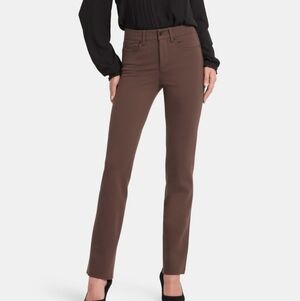 NYDJ Brown Marilyn Straight Pants Sculpt-Her Collection Size 12 NWT